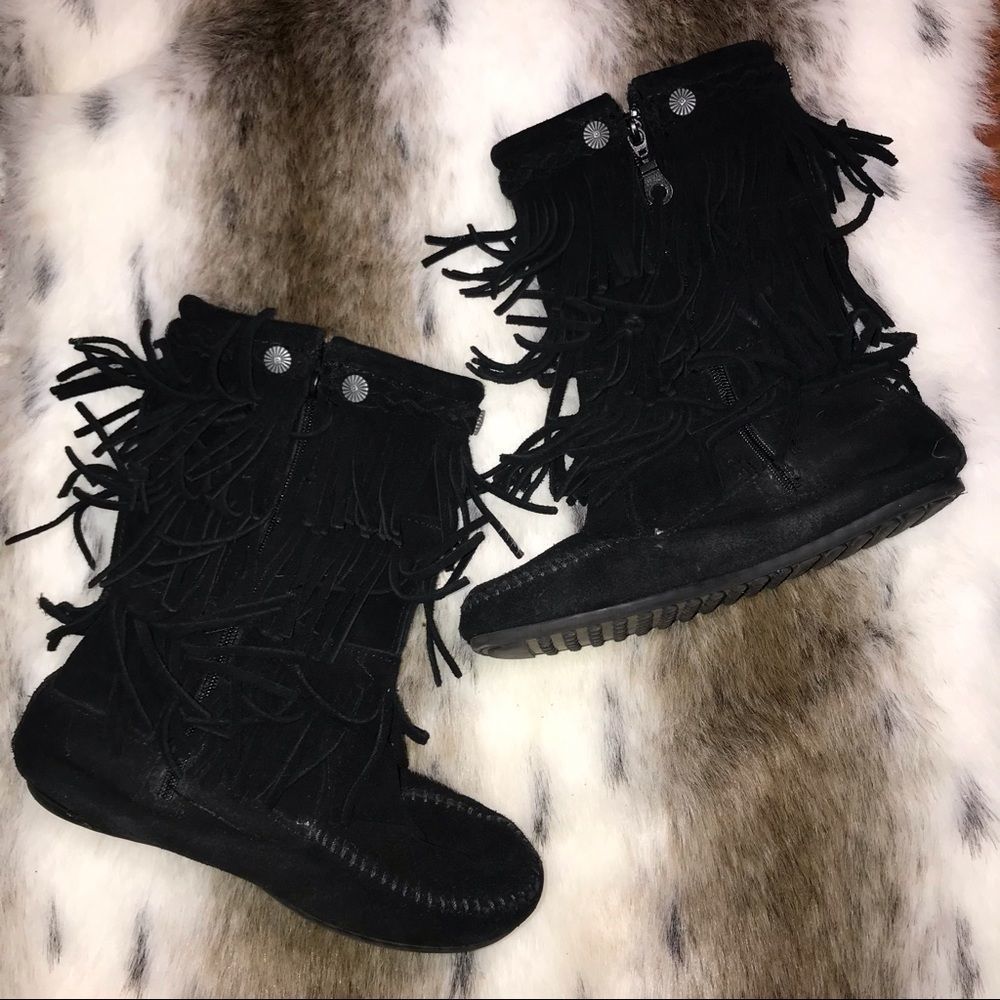 🥰just ii😋 minnetonka fringe / suede leather boots